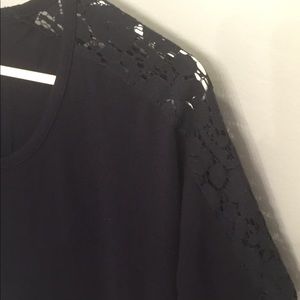 JCP Navy Blue T-shirt Lace Shoulders
